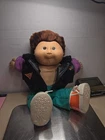 Vintage Cabbage Patch Kids Doll - Red Hr Leather Jacket Airborne CPT Outfit.