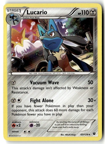 Lucario (63) 63/124 Holofoil - XY - Fates Collide - PTCG - LP