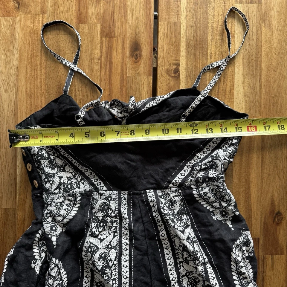 Mono Free People Mezcla de Lino Estampado Paisley Talla 8 Boho Western Festival Nuevo con Etiquetas Foto 2 de 4