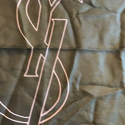 Vtg Yves Saint Laurent YSL 100% Silk Designer Scarf Paris 18” Olive Green, $49 - Photo 3