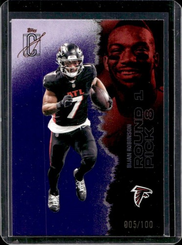2025 Topps Signature Class Bijan Robinson Chrome Veteran Purple Refractor #/100