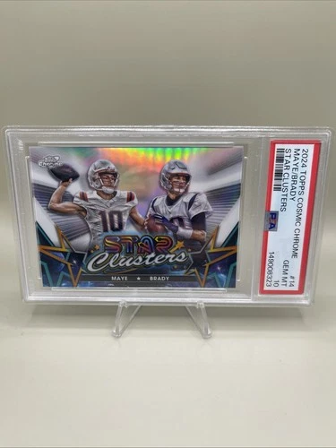 DRAKE MAYE + TOM BRADY * PSA 10 💎 🐐🔥TOPPS COSMIC CHROME * STAR CLUSTERS * #14