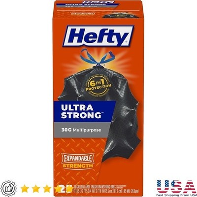 Ultra Strong 30 Gallon Trash Bags 25 Count Heavy Duty Drawstring Garbage Bags US