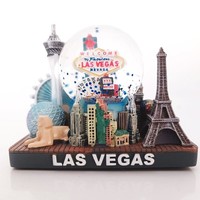 Las Vegas Nevada Schneekugel Poly Snowglobe Souvenir Welcome Roulette Sphere