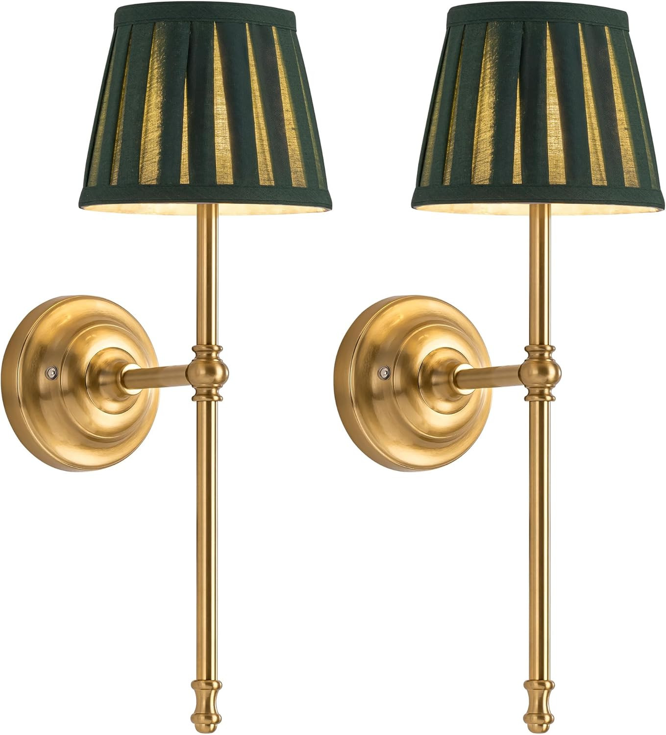 2 Applique LED Ricaricabili Tessuto: Lampada Parete Senza Fili Oro