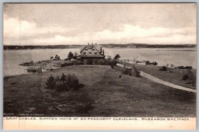 Antique Postcard Gray Gables Summer Home Buzzards Bay, MA 1910s