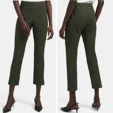  275 THEORY - Green Bimsa O Double Stretch High-Waist Pull-On Pants - Women's 0