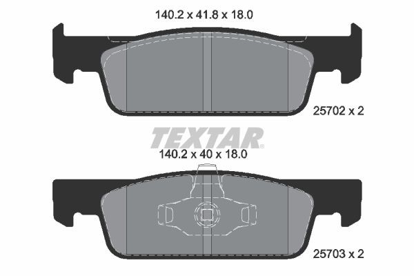 Fits TEXTAR 2570201 Brake Pad Set, disc brake 2570201 Brake pads set front , fi - Image 16
