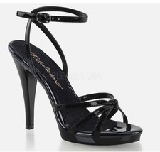 4.5" Black Salsa Ballroom Dance Strappy Sandals Heels Womans Shoes Flair-436