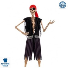 Pirate Costume Set For 12 ft Skeleton Hat Jacket Shorts Eye Patch Waterproof