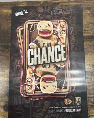 Vegas Golden Knights vs Chicago Blackhawks 2/27/25 Game Poster-Chance