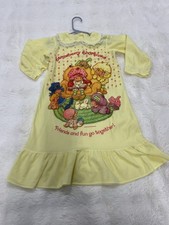 Vintage 1980s Strawberry Shortcake Girls Yellow Pajamas Nightgown Jc Penny