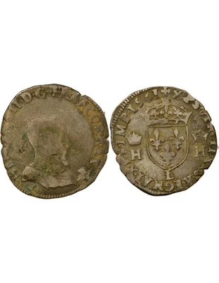 France Charles IX - 1/2 Teston Argent, au nom de Henri II - 1561 L Bayonne - Photo 1/3