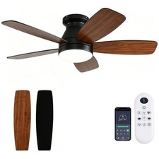 42 Inch Ceiling Fan With Light Dimmable Flush Mount Indoor Outdoor Remote Contro