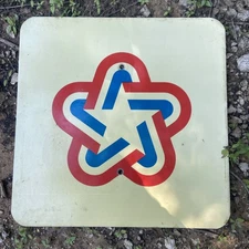 AMERICAN REVOLUTION BICENTENNIAL 1776-1976 INTERSTATE ROAD SIGN 18x18 Original