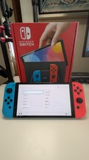 Nintendo Switch OLED Neon Blue/Neon Red With 3rd Party Case