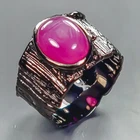 REal one Handmade Star Ruby Ring 925 Sterling Silver Size 8.5 /R443335