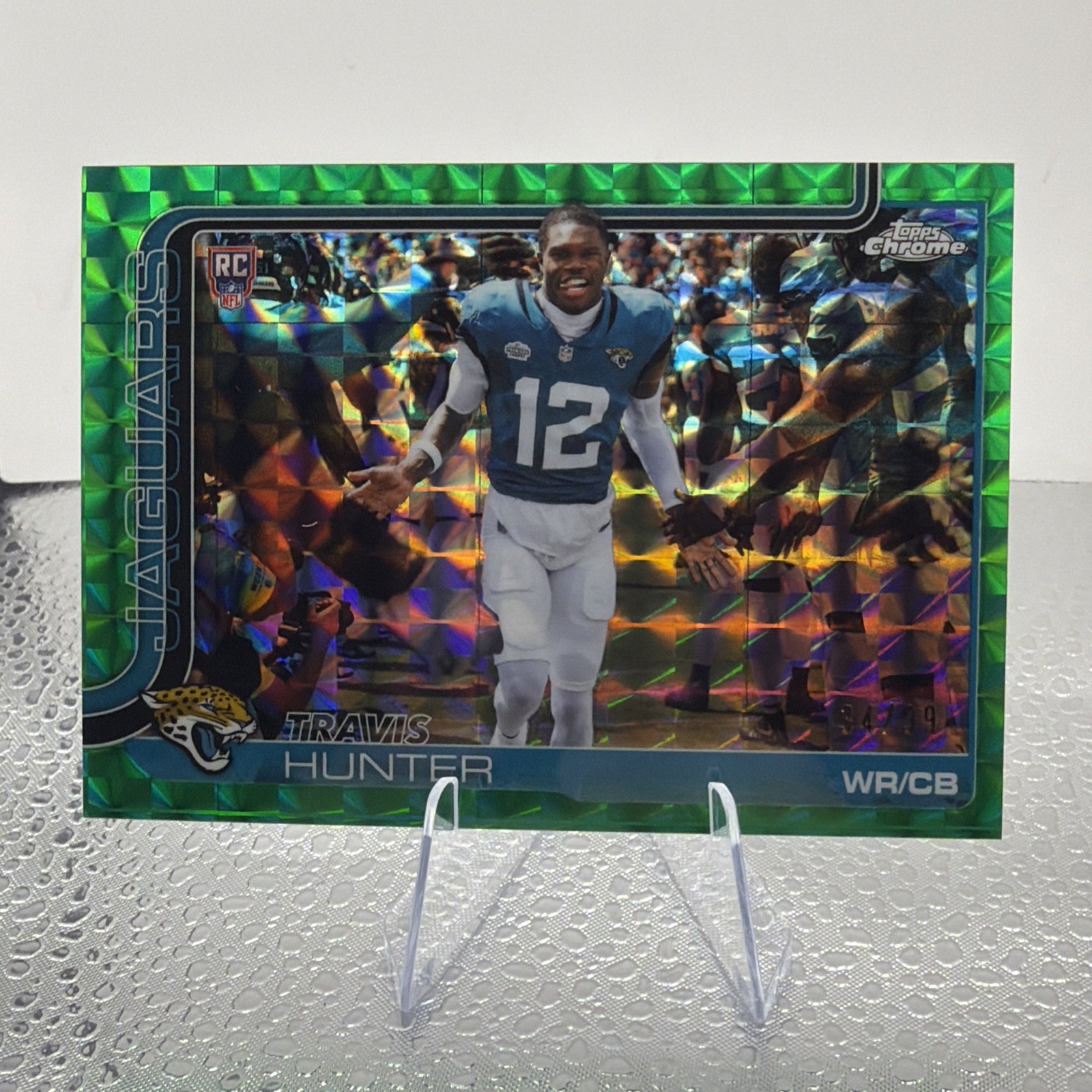 2025 Topps Chrome Football Travis Hunter #332 Green Geometric Variation RC /99