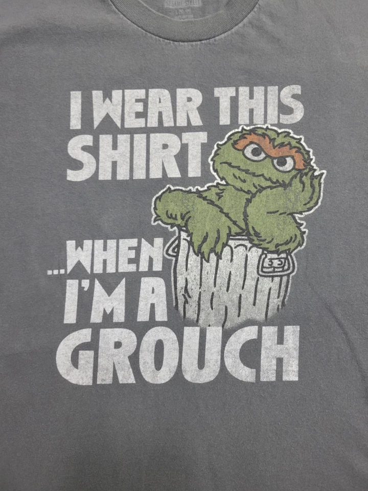 Camiseta Sesame Street Oscar Grouch para hombre talla grande manga corta  Foto 4 de 4