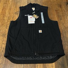 Carhartt Vest Black Mock Neck Quilt Lining Mens Medium 104395 BLK Thinsulate