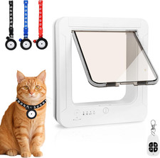 Smart Cat Door for Interior Exterior, Flap Opening Is 7.67 H by 7'' W , R