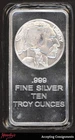 10 Troy Ounces OZ Buffalo Indian Head .999 Fine Silver Bar