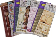 Eight (8) Packs ~ 150+ SCRAPBOOK STICKERS ~ Die-Cuts ~ Acid Free ~ Lignin Free