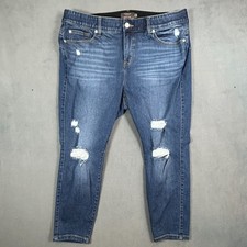 Torrid Jeans Womens Size 20XS Bombshell Skinny Dark Wash Distressed Stretch