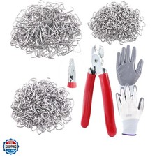 900Pcs 3/4" 1/2" 3/8" Galvanized Hog Rings with Straight Hog Ring Pliers Asso...