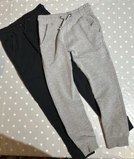 Next Girls Slim/skinny Joggers Black & Grey Pair Age 8 Years