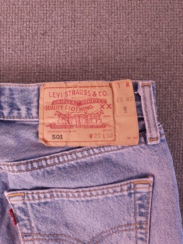 Vintage Levis Damen 501 JEANS (Etikett W28) W27" (Etikett L32) L 27 1/2" Größe - Bild 13 von 24