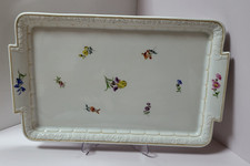 Meissen X Shape Serving Platter / Tray - Scattered Flowers 1 Choice Excellent 37.5cm
