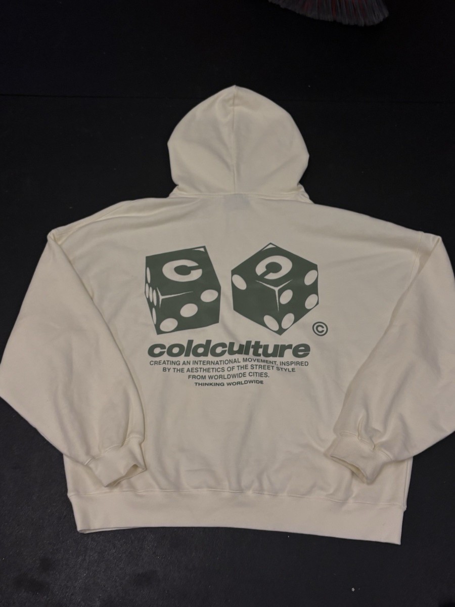 COLD Culture Worldwide White Graphic Print Hooded Pullover Fleece