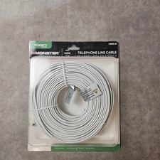 Monster Just Hook It Up 100ft Telephone Line Cable White 4-Conductor 140095-00