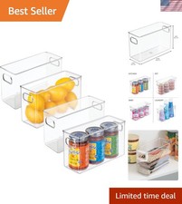 Tall Narrow Clear Plastic Storage Bins- 4-Pack  Optimize Kitchen  Pantry Space