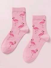 Women's  Pink Flamingo Novelty Socks. One size stretchy. NEW DESIGN