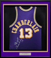 Lakers Wilt Chamberlain Signed Framed Purple Jersey PSA/DNA & Beckett #AE20862