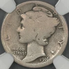 1916-D NGC AG3 MERCURY DIME *KEY DATE* LOVELY ORIGINAL COLOR