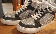 Betsey Johnson SB-BILIE rhinestone glitter sneakers size 6M