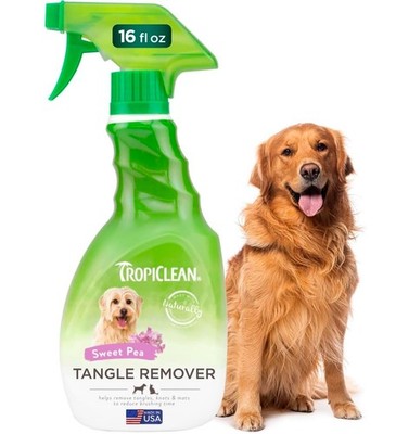 TropiClean Dog Detangler Spray Dematting, Leave in Conditioner, Perfect for D