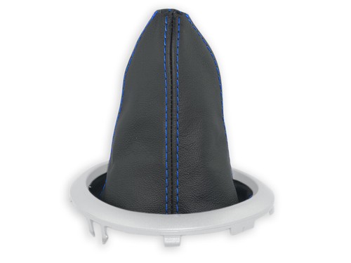 FOR SUZUKI SWIFT MK2 2005-2010 GEAR BOOT GAITER GENUINE LEATHER STITCHING BLUE - Picture 2 of 3