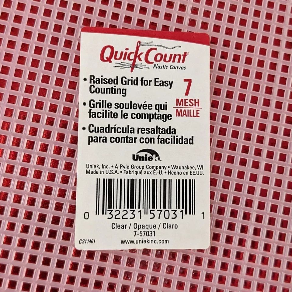 Lot of 4 Quick-Count 7 Mesh Plastic Canvas Raised Grid Opaque Sheets - Image 3 of 4