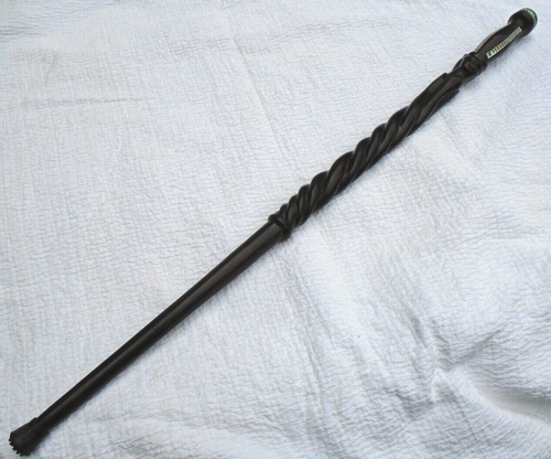 Hardwood ebony walking stick with Mop inlay and carved kings detail- lovely item - Picture 18 of 18