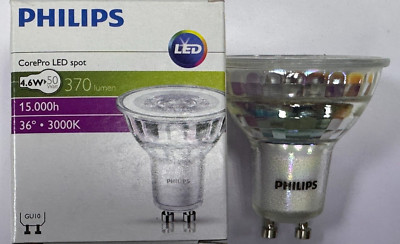 2x 4,6W (=50W) Philips LED GU10 Par16 CorePro Reflektor Spot Glühbirnen 3000K