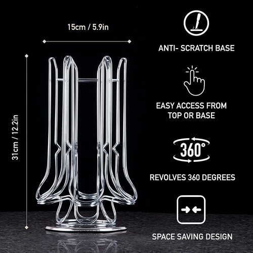 Coffee Pod Holder Stand Nespresso Vertuo Vertuoline Tower Holds 30 + 10 Rotates - Picture 2 of 6