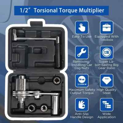 1/2'' Torsional Torque Multiplier Wrench Tire Disassembly Repair Tool Kits