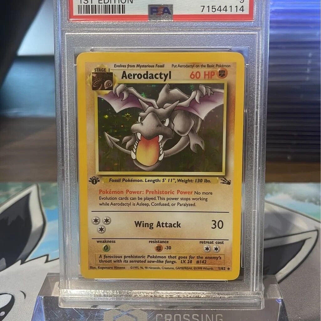 Aerodactyl Fossil 1st Edition Holo 1/62 PSA 9 – TBC Games