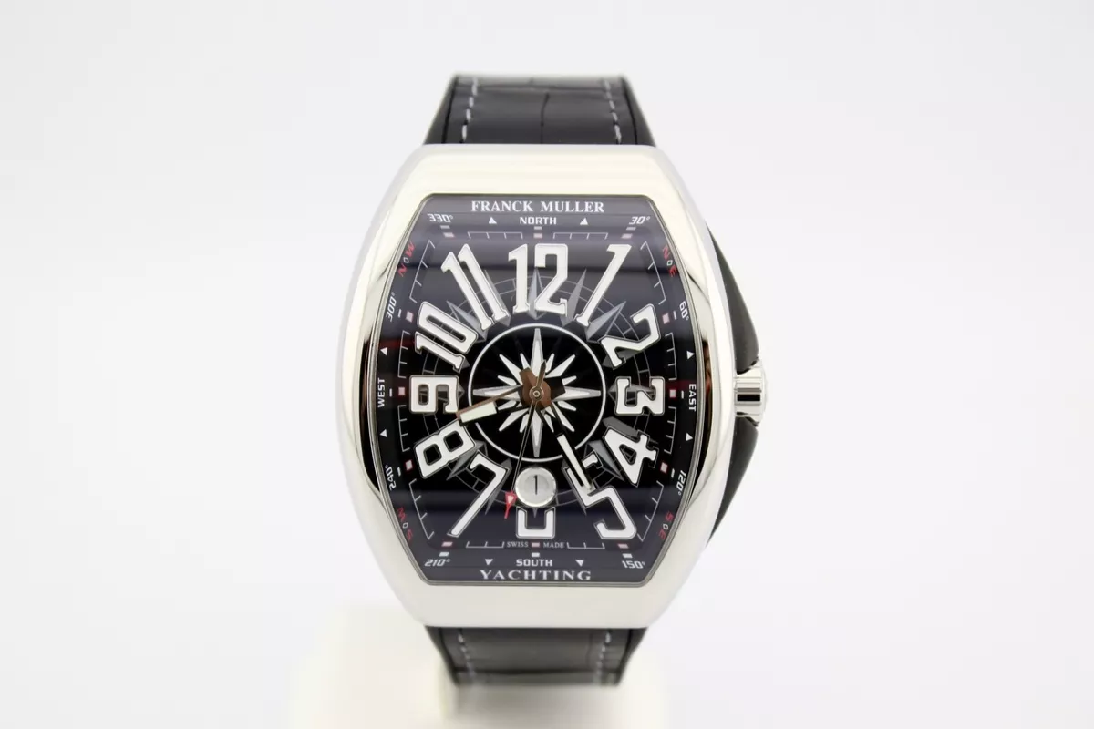 FRANCK MULLER VANGUARD YACHTING 45MM STEEL BLACK DIAL WATCH V45 SC