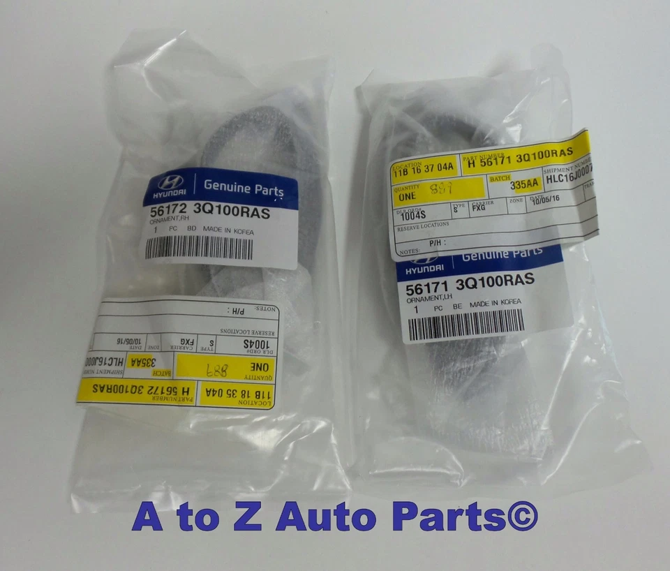 NEW 2011-2014 Hyundai Sonata LH & RH Grey Steering Wheel Bezels or Inserts, OEM Foto 3 de 3