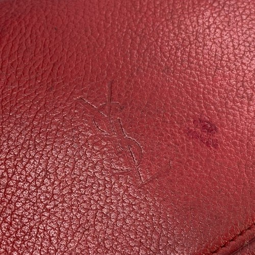 Authentic YSL Yves Saint Laurent Red Leather Long Slim Bifold Wallet - Picture 9 of 10